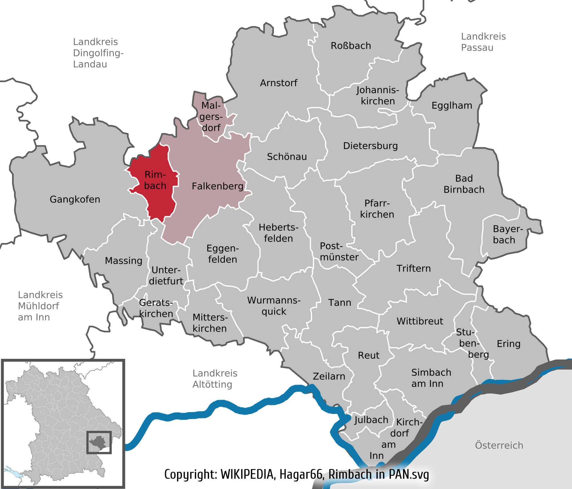 Grossansicht in neuem Fenster: Geografische Lage der Gemeinde Rimbach